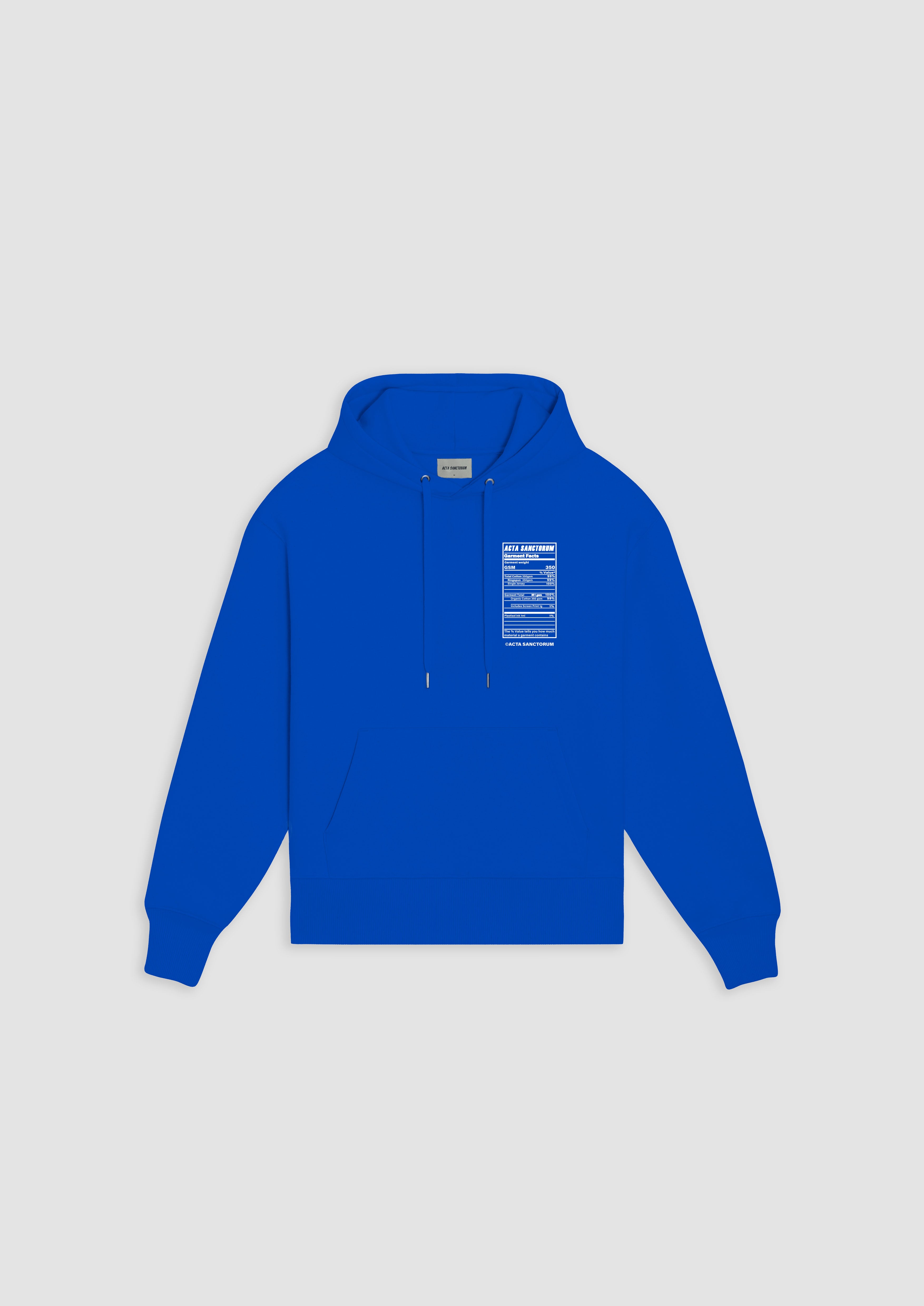 SAINT HOODIE - WHITE ON BLUE