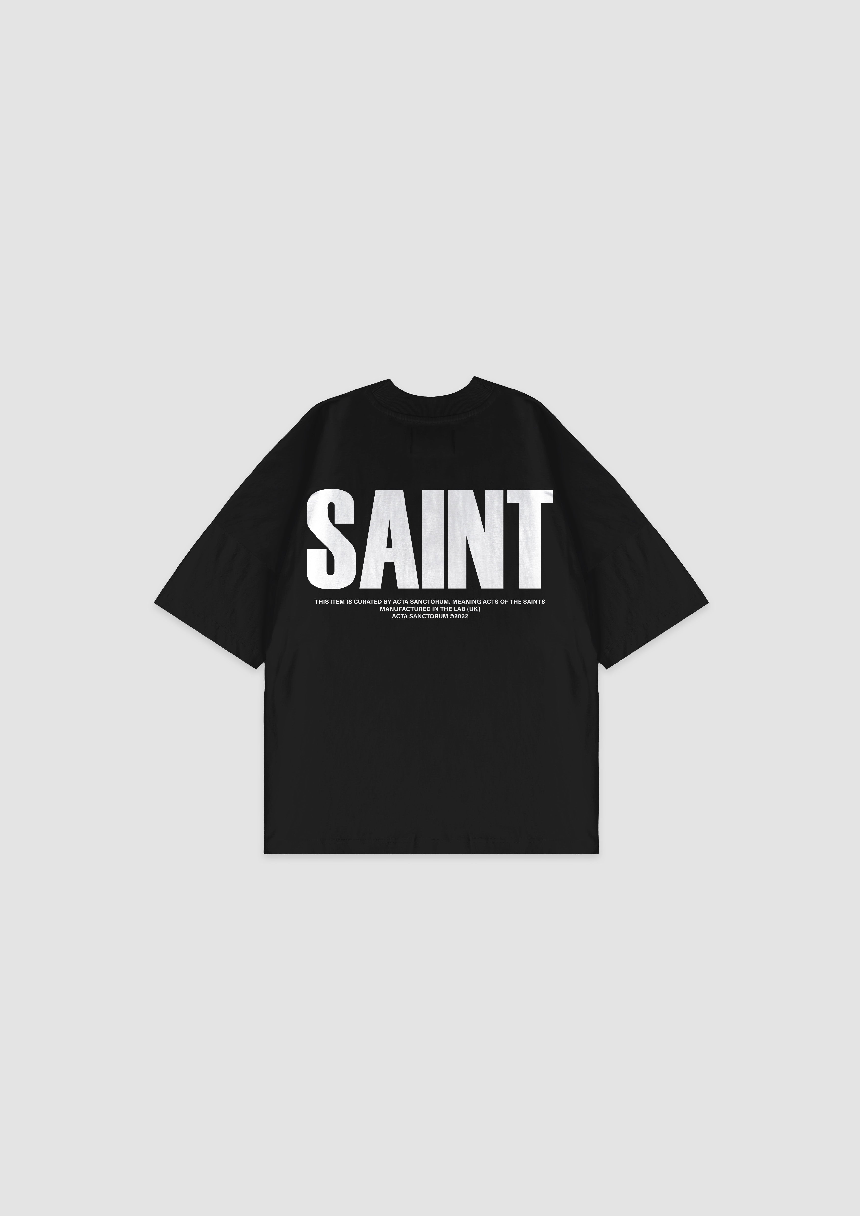 SAINT T-SHIRT WHITE ON BLACK