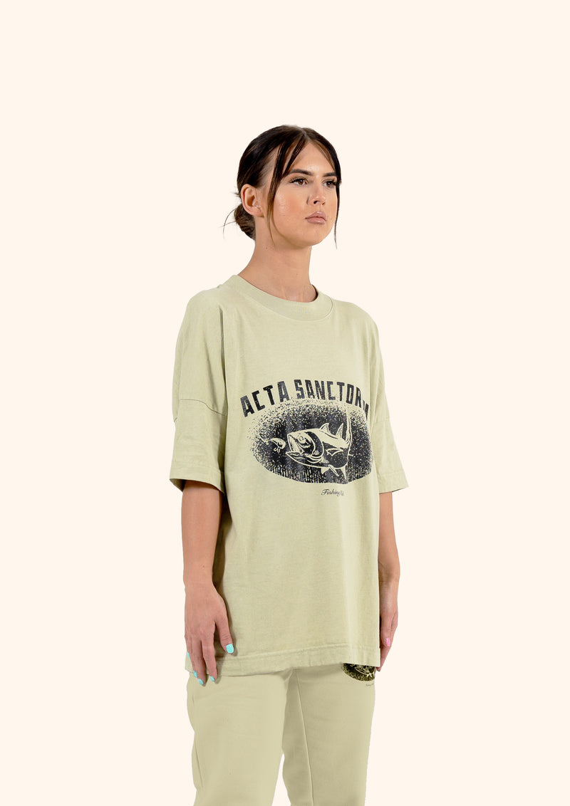ACTA SANCTORUM FISHING CLUB T-SHIRT WASHED OLIVE